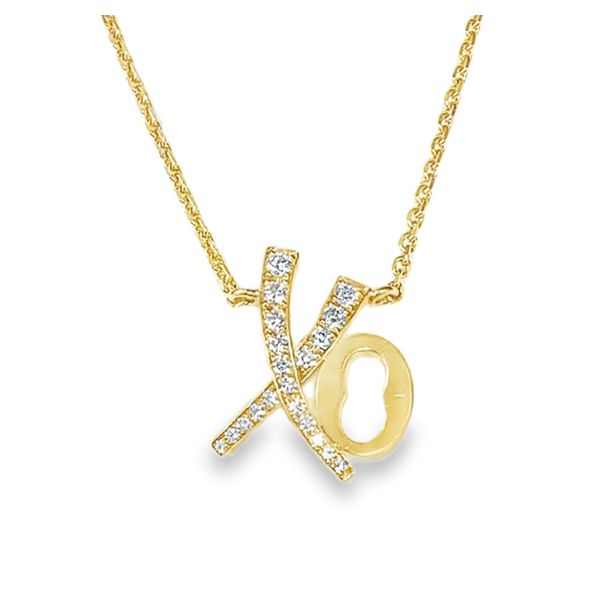Diamond Pave XO Charm Kiss Necklace Graham Jewelers Wayzata, MN