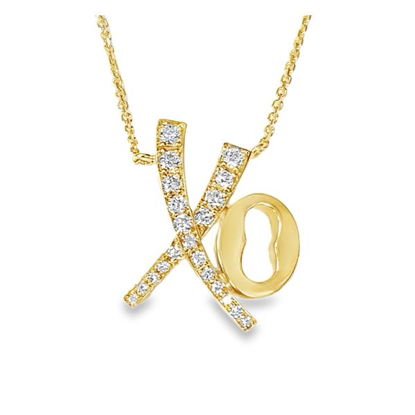Diamond Accent XO Charm Necklace in Yellow Gold Graham Jewelers Wayzata, MN