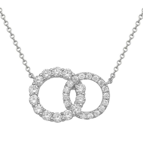 Interlocking Diamond Circle Necklace in White Gold Graham Jewelers Wayzata, MN