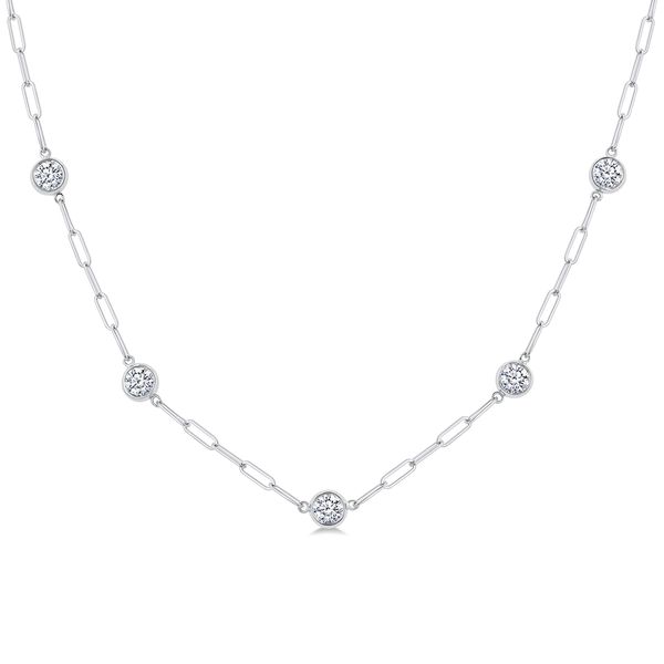14kw 1.50ctw dia paperclip station necklace 18 inch I-J SI2 Graham Jewelers Wayzata, MN