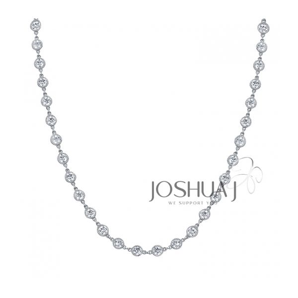 18 Karat White Gold 5.66 Carat Diamonds By The Yard Necklace Graham Jewelers Wayzata, MN