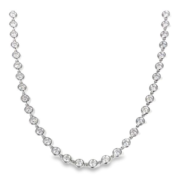 18 Karat White Gold 9.01 Carat Diamond by the Yard Hand Made Necklace Graham Jewelers Wayzata, MN
