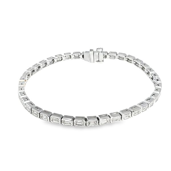 Joshua J Emerald Cut Bezel Set East West Diamond Bracelet Graham Jewelers Wayzata, MN