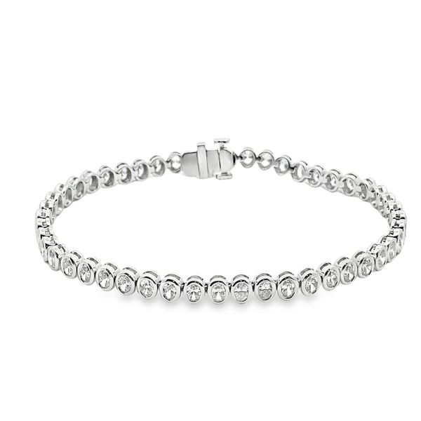 Joshua J Oval Diamond Bezel Tennis Bracelet Graham Jewelers Wayzata, MN