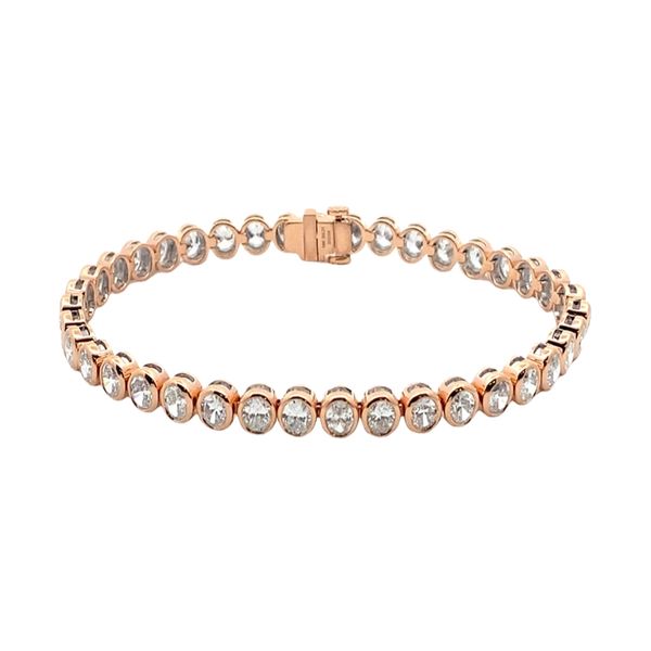 Joshua J Rose Gold Oval Diamond Bezel Tennis Bracelet Graham Jewelers Wayzata, MN