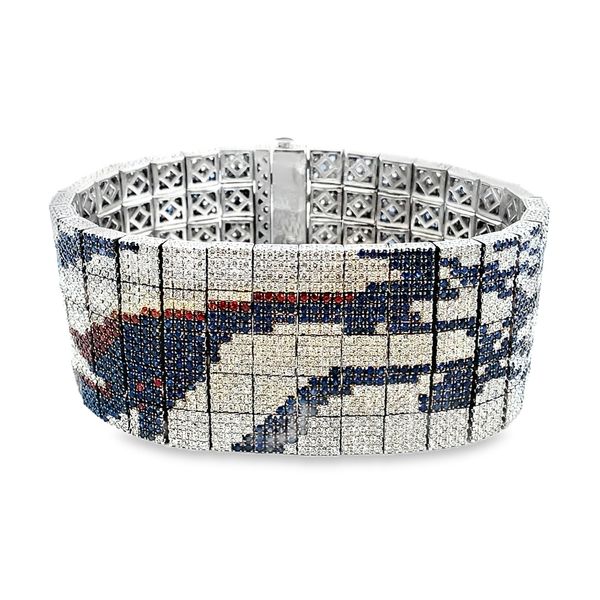 ESTATE 18kw  Multi-Panel 18.68ctw Diamond and Sapphire Statement Bracelet Graham Jewelers Wayzata, MN