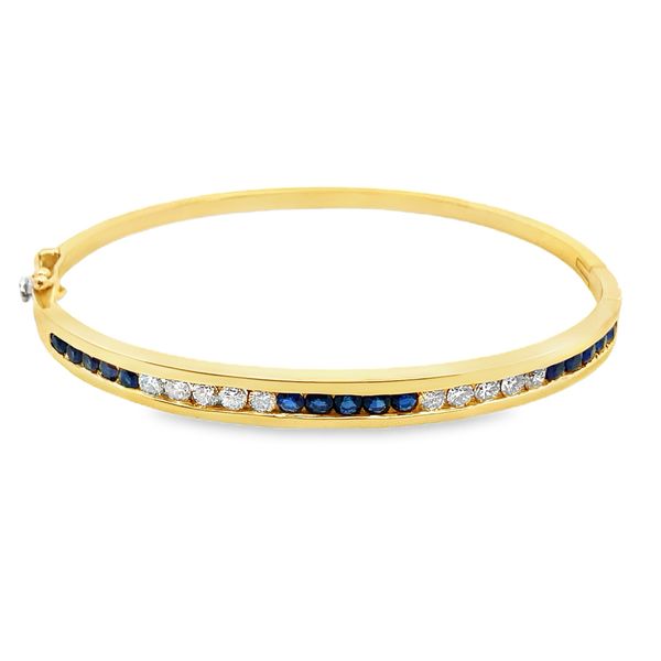 ESTATE 18ky 1.05ctw Sapphire .60ctw Diamond  Bangle Graham Jewelers Wayzata, MN