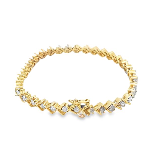 ESTATE 14ky 2.38ctw I2 IJ tennis bracelet 7