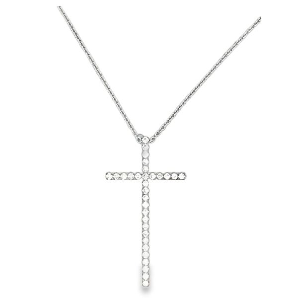 ESTATE  Tiffany & Co 18kw diamond  Cross necklace 18