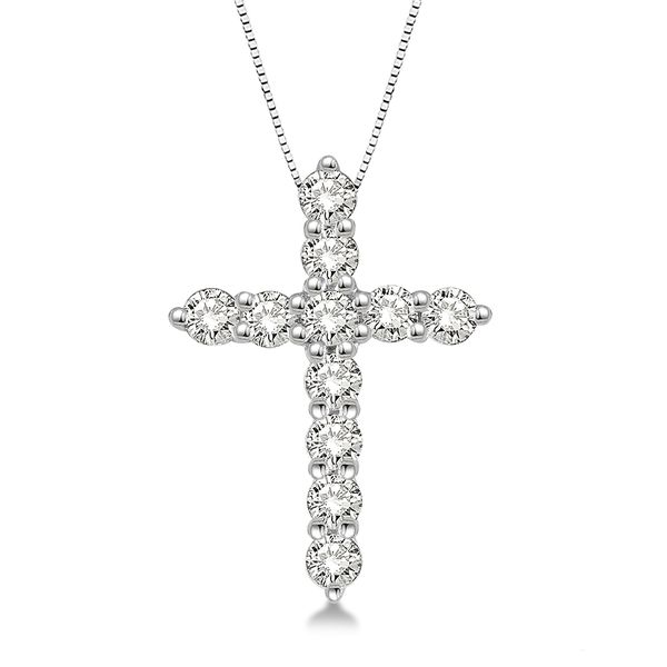 14kw 1.0ctw dia cross pendant 18 inch I-J SI2- I1 Graham Jewelers Wayzata, MN