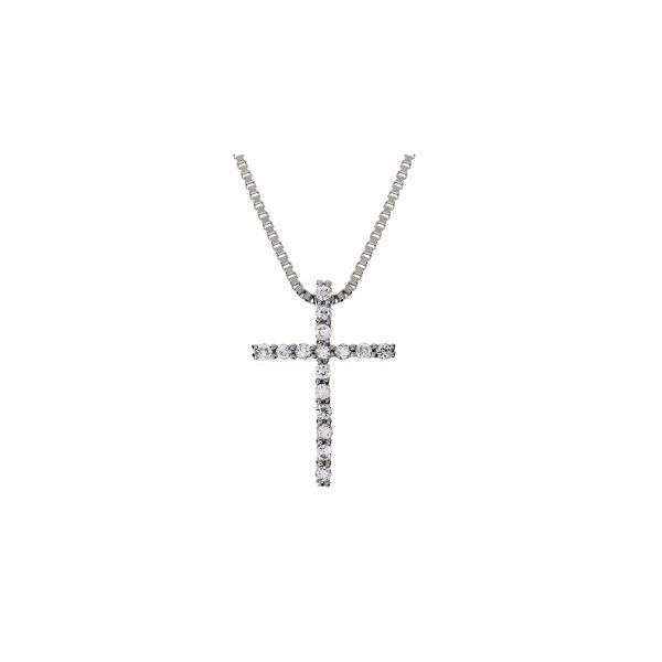 14kw .12ctw diamond cross Pendant 18
