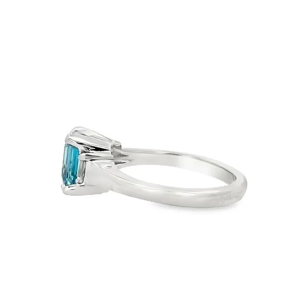 Platinum 1.92ct EC Blue Zircon .42ctw EC dia sides ring size 7 Image 2 Graham Jewelers Wayzata, MN
