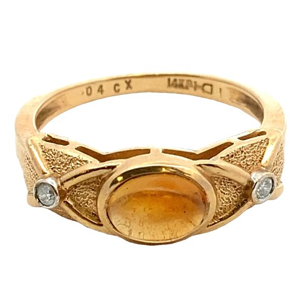 ESTATE 14ky Citrine and diamonds ring Graham Jewelers Wayzata, MN