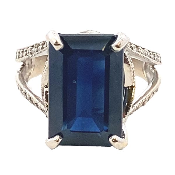 ESTATE 14kw 10x15mm Sapphire EM Diamonds Cocktail ring Graham Jewelers Wayzata, MN