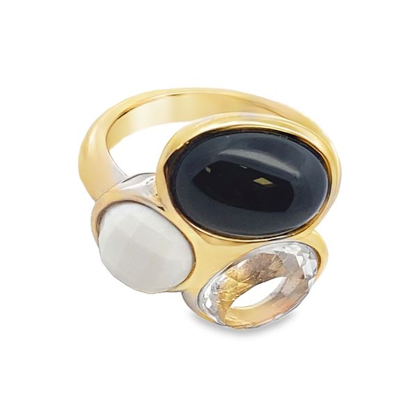 14ky Onyx Quartz and White Quartz ring Graham Jewelers Wayzata, MN