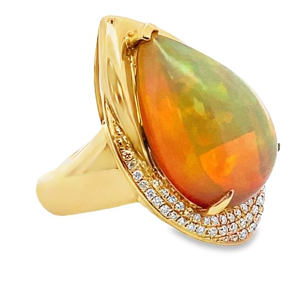 14ky 9.88ct Opal .48ctw dia esculptorical ring Graham Jewelers Wayzata, MN