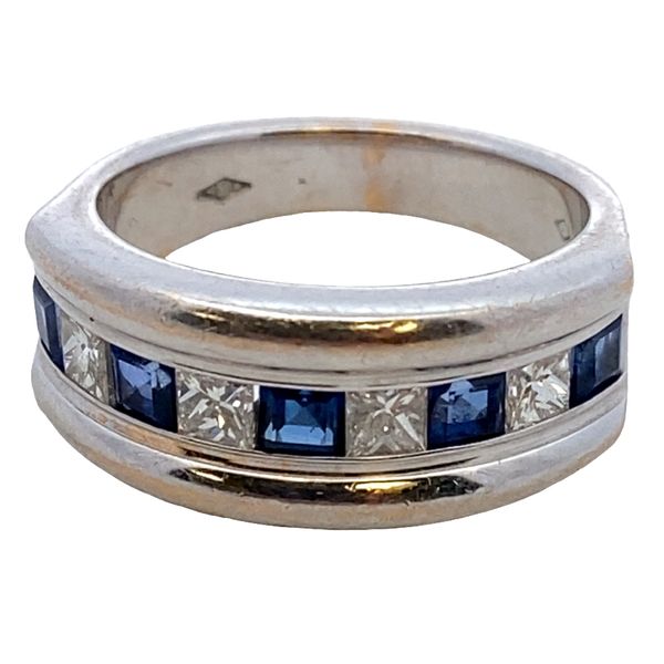 ESTATE 14kw .60ctw sapp .44ctw dia Channel set ring Graham Jewelers Wayzata, MN