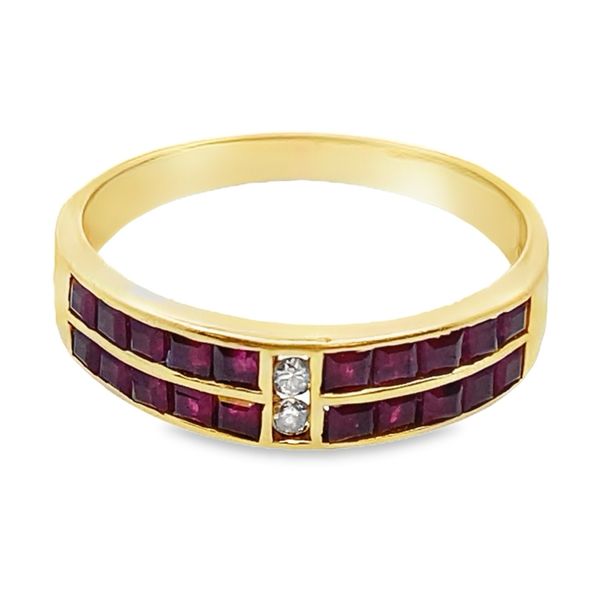 ESTATE 14ky 1.4ctw Ruby .04ctw dia Double band Graham Jewelers Wayzata, MN
