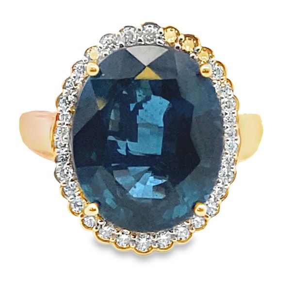 ESTATE 14ky 12.55ct Kyanite .36ctw dia Halo ring size 7.25 Graham Jewelers Wayzata, MN