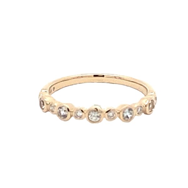 White Sapphire and Diamond Bezel Set Stackable Band Graham Jewelers Wayzata, MN