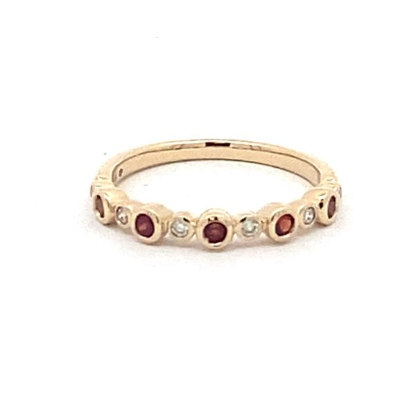 Garnet and Diamond Bezel Set Stackable Band Graham Jewelers Wayzata, MN