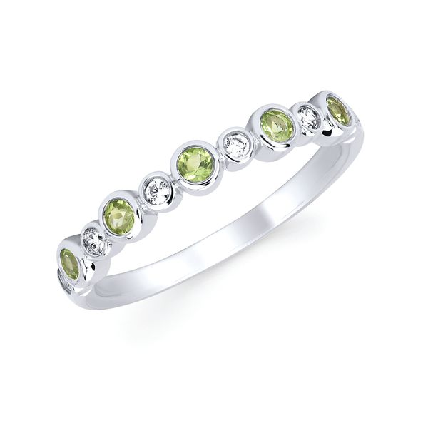 Peridot and Diamond Bezel Set Stackable Band Graham Jewelers Wayzata, MN