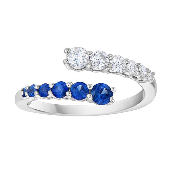 Blue Sapphire and Dimaond Bypass Ring Graham Jewelers Wayzata, MN
