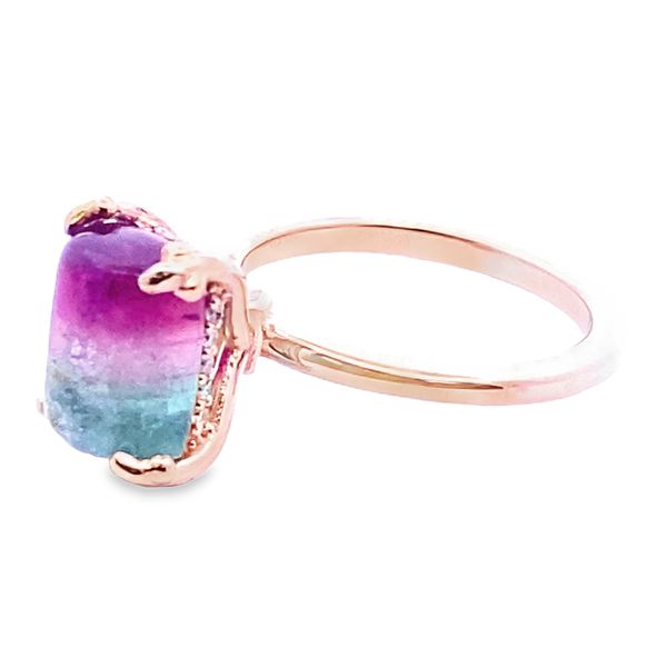 Made By Graham Hidden Halo Watermelon Tourmaline  Ring Image 2 Graham Jewelers Wayzata, MN