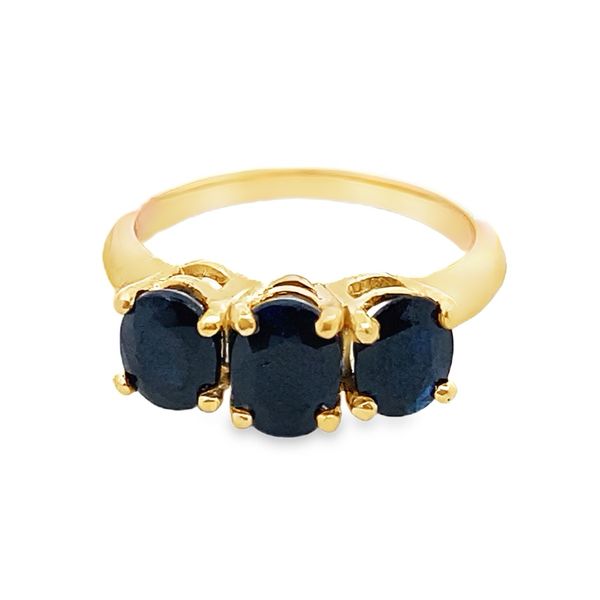 ESTATE 14ky 3 stone heat-treated sapphire ring 2.37ctw Graham Jewelers Wayzata, MN