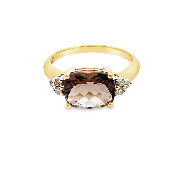 ESTATE 14ky ring w 2.41ctw smokey quartz ring .09ct I2 N-Z diamonds Graham Jewelers Wayzata, MN