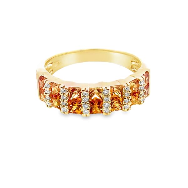 ESTATE Effy 14ky ring with 1.26ctw orange sapphires & .20ctw I1 HI diamond Graham Jewelers Wayzata, MN