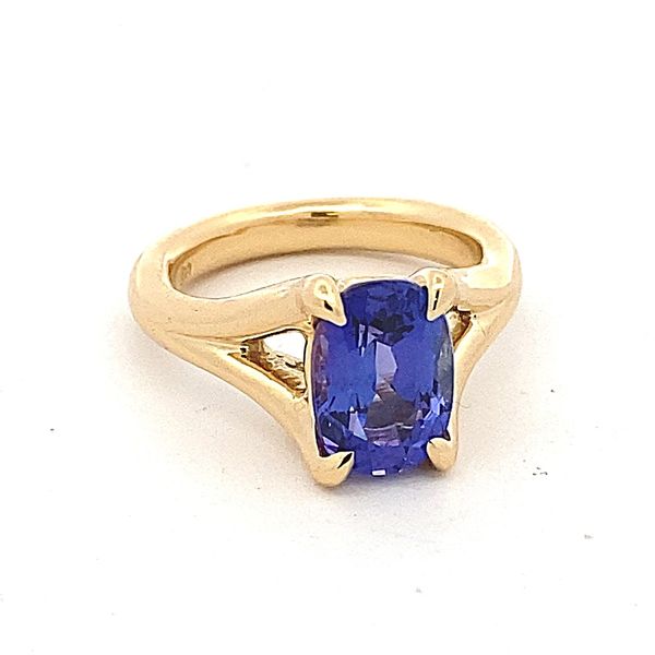 18Kt Yellow Gold Cushion Tanzanite Graham Jewelers Wayzata, MN