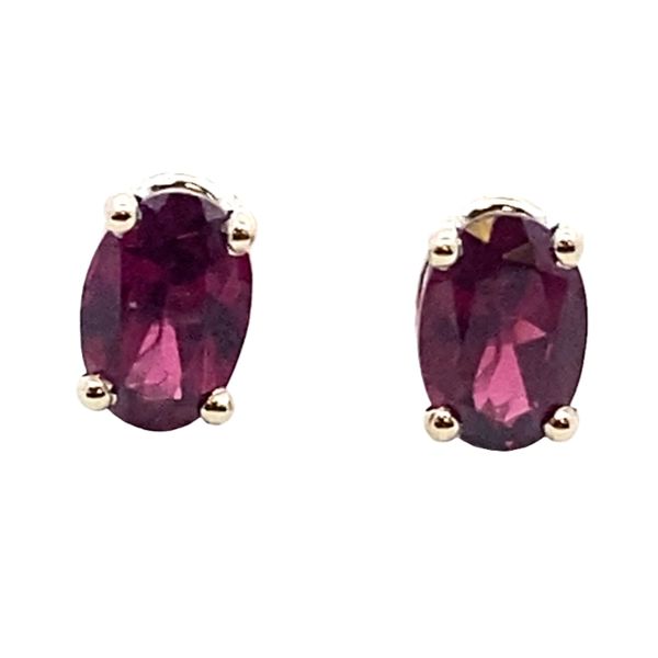 14Kw 1.16ctw Oval Rhodolite Garnet Stud Earrings Graham Jewelers Wayzata, MN