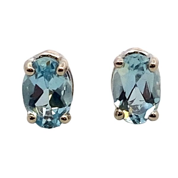 14Kw .84ctw Oval Aquamarine Stud Earrings Graham Jewelers Wayzata, MN