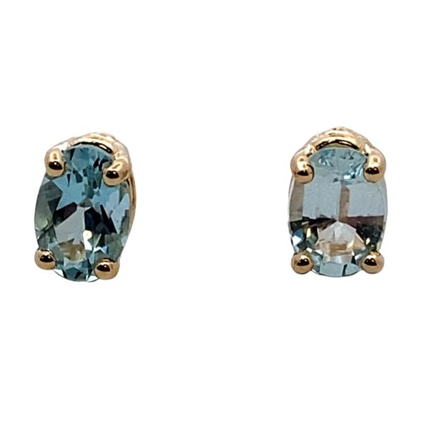14Kw .82ctw Oval Aquamarine Stud Earrings Graham Jewelers Wayzata, MN