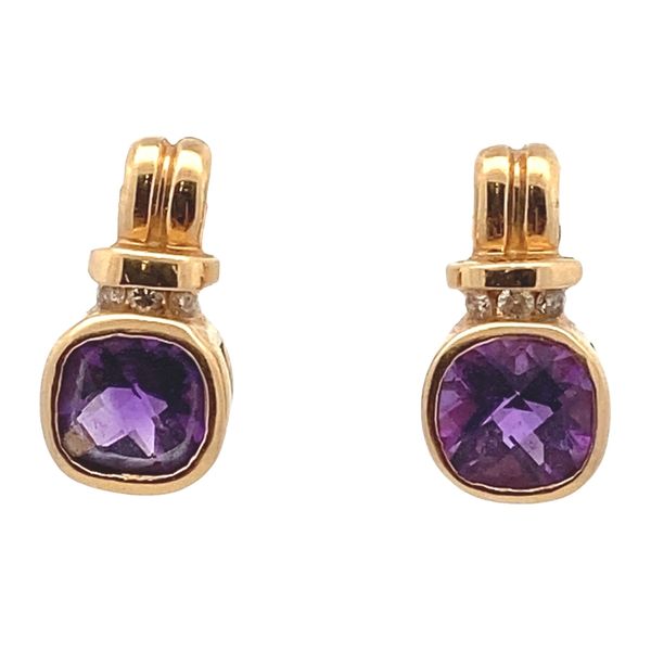 ESTATE 14ky Faceted Amethyst diamond earrings Graham Jewelers Wayzata, MN