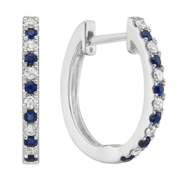 Diamond and Sapphire Hoop Earrings Graham Jewelers Wayzata, MN