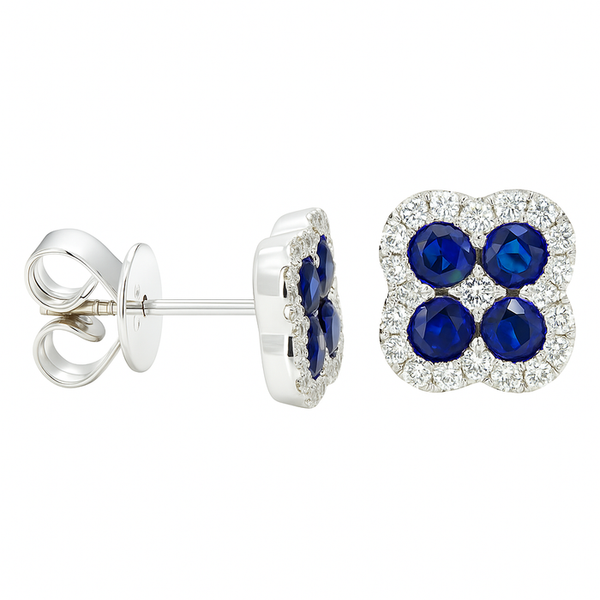 Sapphire and diamond Clover Earrings Graham Jewelers Wayzata, MN