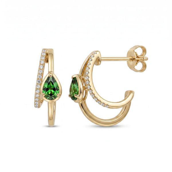 Green Garnet and Diamond Earrings Graham Jewelers Wayzata, MN