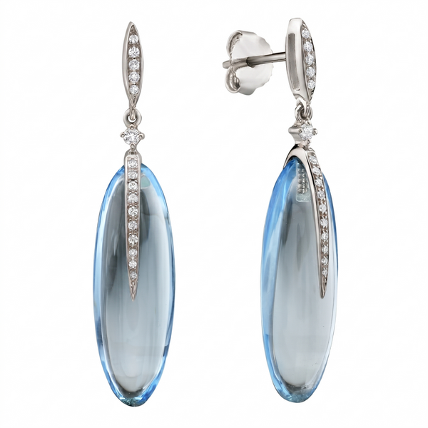 Sky Blue Topaz and Diamond Drop Earrings Graham Jewelers Wayzata, MN