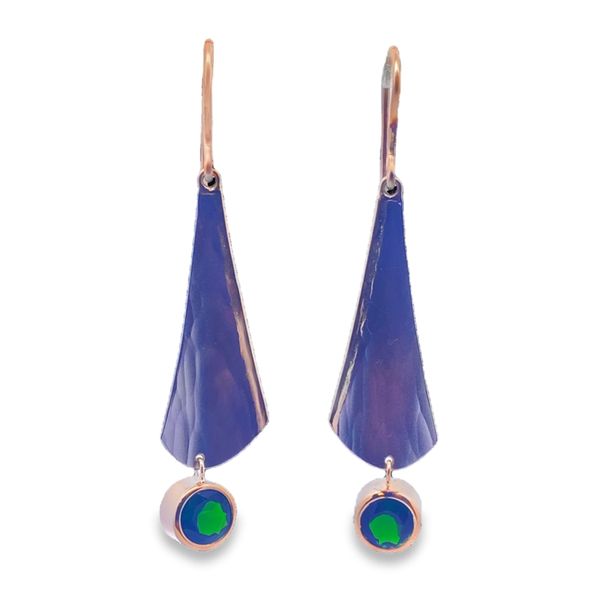 Toby Pomeroy Orchid Platinum 18 Karat Gold and Imerial Diaposid Earrings Graham Jewelers Wayzata, MN