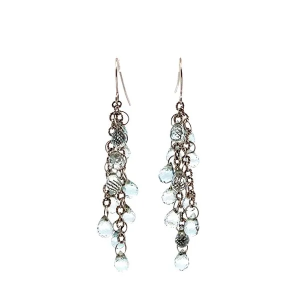 18kw TIFFANY & CO Aquamarine Briolette Teardrop Dangle Earrings Graham Jewelers Wayzata, MN