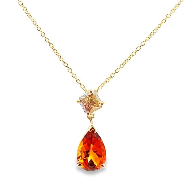 ESTATE 18Ky 2.03ct Citrine .55ct RA dia aprox pendant necklace Graham Jewelers Wayzata, MN
