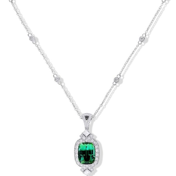 Picchiotti18Kt White Gold Blue Green Tourmaline Necklace Graham Jewelers Wayzata, MN