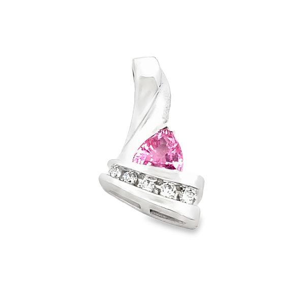 ESTATE 14kw pink sapphire/diamond pendant Graham Jewelers Wayzata, MN