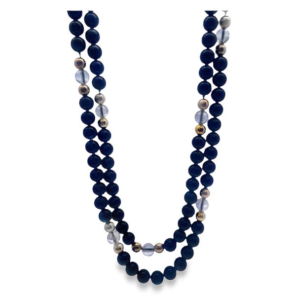 ESTATE 14ky black onyx  beaded necklace Graham Jewelers Wayzata, MN