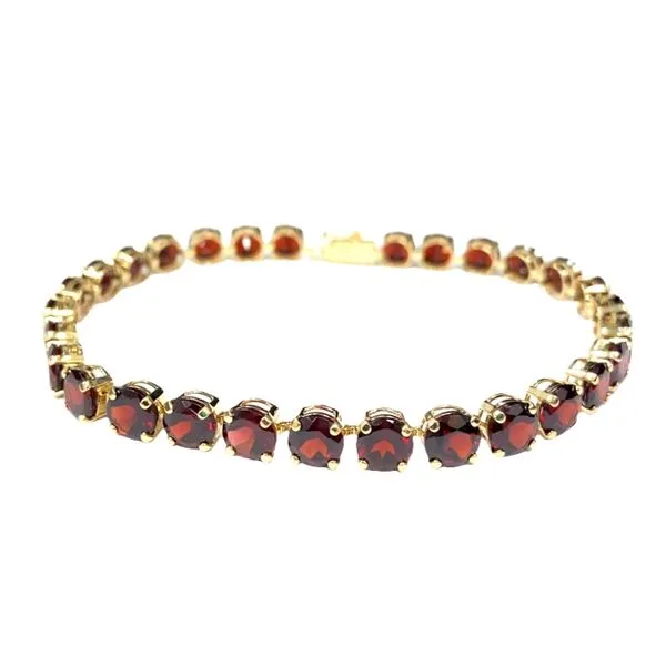 Gold Tennis Bracelet with Faceted Garnets Graham Jewelers Wayzata, MN