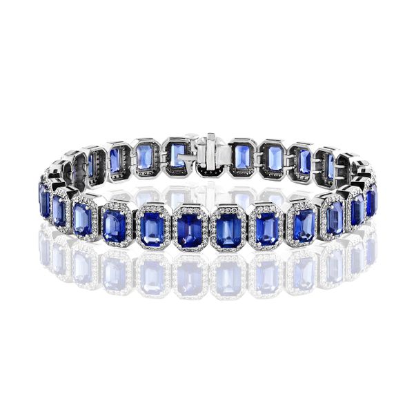 14Kt White Gold Sapphire and Diamond Bracelet Graham Jewelers Wayzata, MN