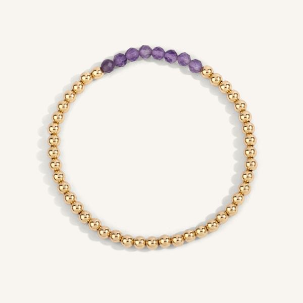 Amethyst February Birthstone Bar Bead Bracelet Graham Jewelers Wayzata, MN
