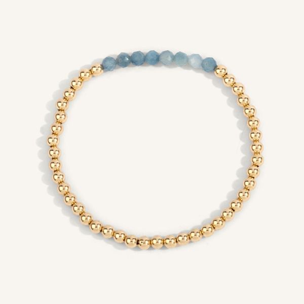Aquamarine March Birthstone Bar Bead Bracelet Graham Jewelers Wayzata, MN